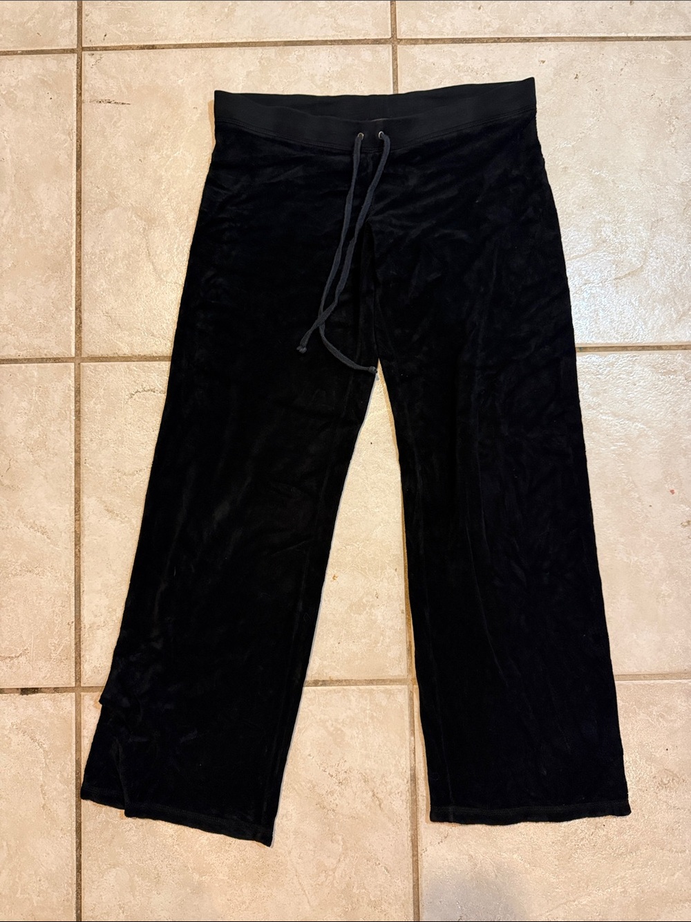 Juicy Couture Black Velour Women’s Drawstring Joggers